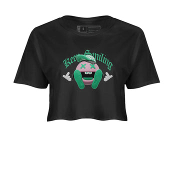 Dunk Low Medium Soft Pink Malachite shirt to match jordans Keep Smiling sneaker tees Dunk Medium Soft Pink Malachite SNRT Sneaker Release Tees Black 2 crop length shirt