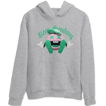 Dunk Low Medium Soft Pink Malachite shirt to match jordans Keep Smiling sneaker tees Dunk Medium Soft Pink Malachite SNRT Sneaker Release Tees unisex cotton Heather Grey 2 crew neck shirt