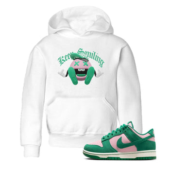 Dunk Low Medium Soft Pink Malachite shirt to match jordans Keep Smiling sneaker tees Dunk Medium Soft Pink Malachite SNRT sneaker release tees baby toddler White 1 cotton Shirt