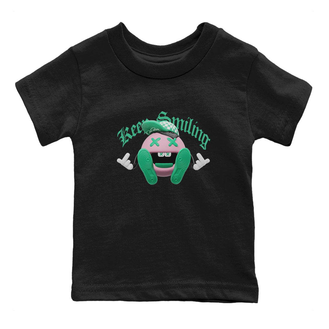 Dunk Low Medium Soft Pink Malachite shirt to match jordans Keep Smiling sneaker tees Dunk Medium Soft Pink Malachite SNRT sneaker release tees baby toddler Black 2 cotton Shirt