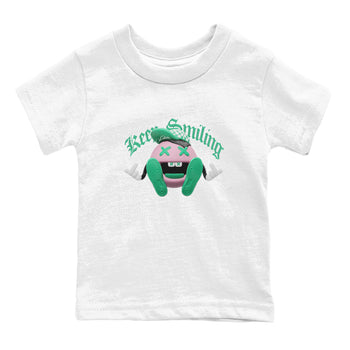 Dunk Low Medium Soft Pink Malachite shirt to match jordans Keep Smiling sneaker tees Dunk Medium Soft Pink Malachite SNRT sneaker release tees baby toddler White 2 cotton Shirt