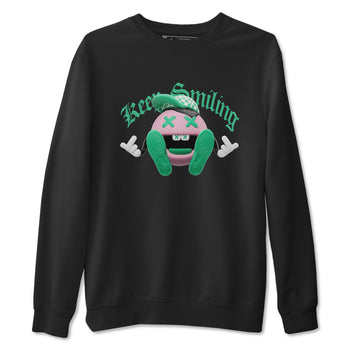 Dunk Low Medium Soft Pink Malachite shirt to match jordans Keep Smiling sneaker tees Dunk Medium Soft Pink Malachite SNRT Sneaker Release Tees unisex cotton Black 2 crew neck shirt
