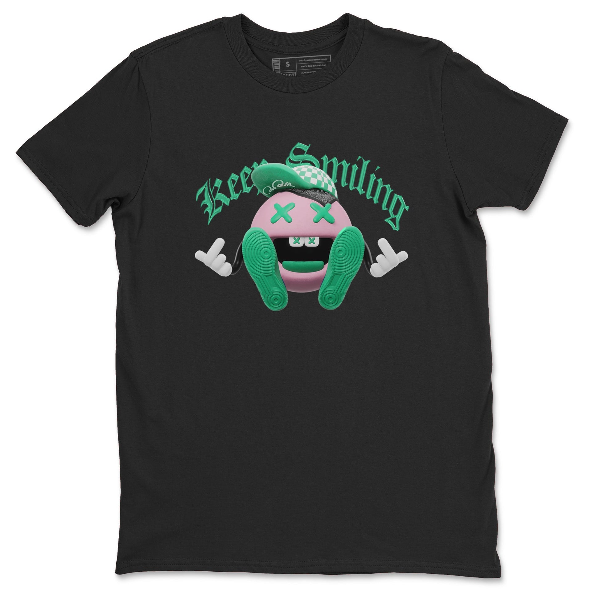 Dunk Low Medium Soft Pink Malachite shirt to match jordans Keep Smiling sneaker tees Dunk Medium Soft Pink Malachite SNRT Sneaker Release Tees unisex cotton Black 2 crew neck shirt