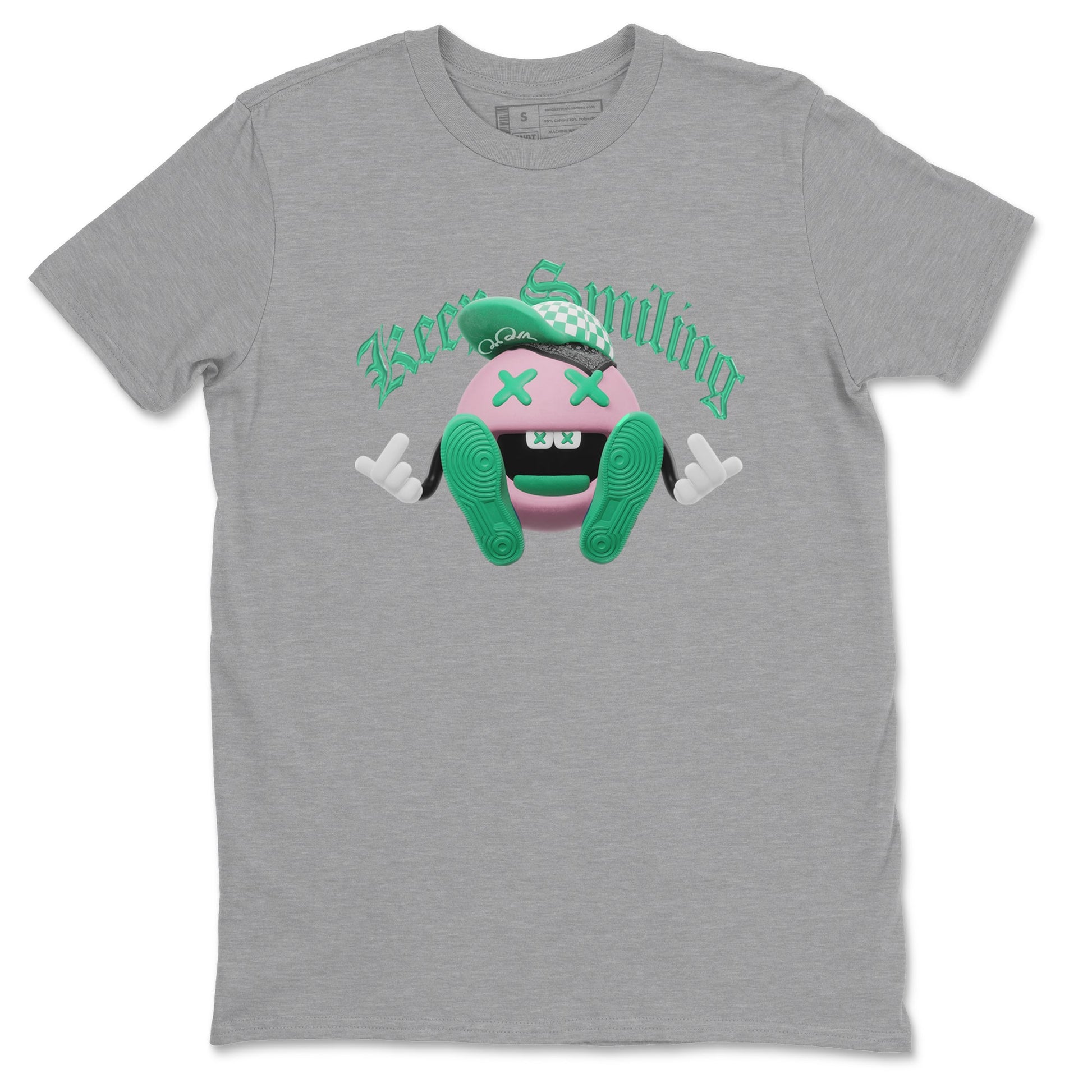 Dunk Low Medium Soft Pink Malachite shirt to match jordans Keep Smiling sneaker tees Dunk Medium Soft Pink Malachite SNRT Sneaker Release Tees unisex cotton Heather Grey 2 crew neck shirt