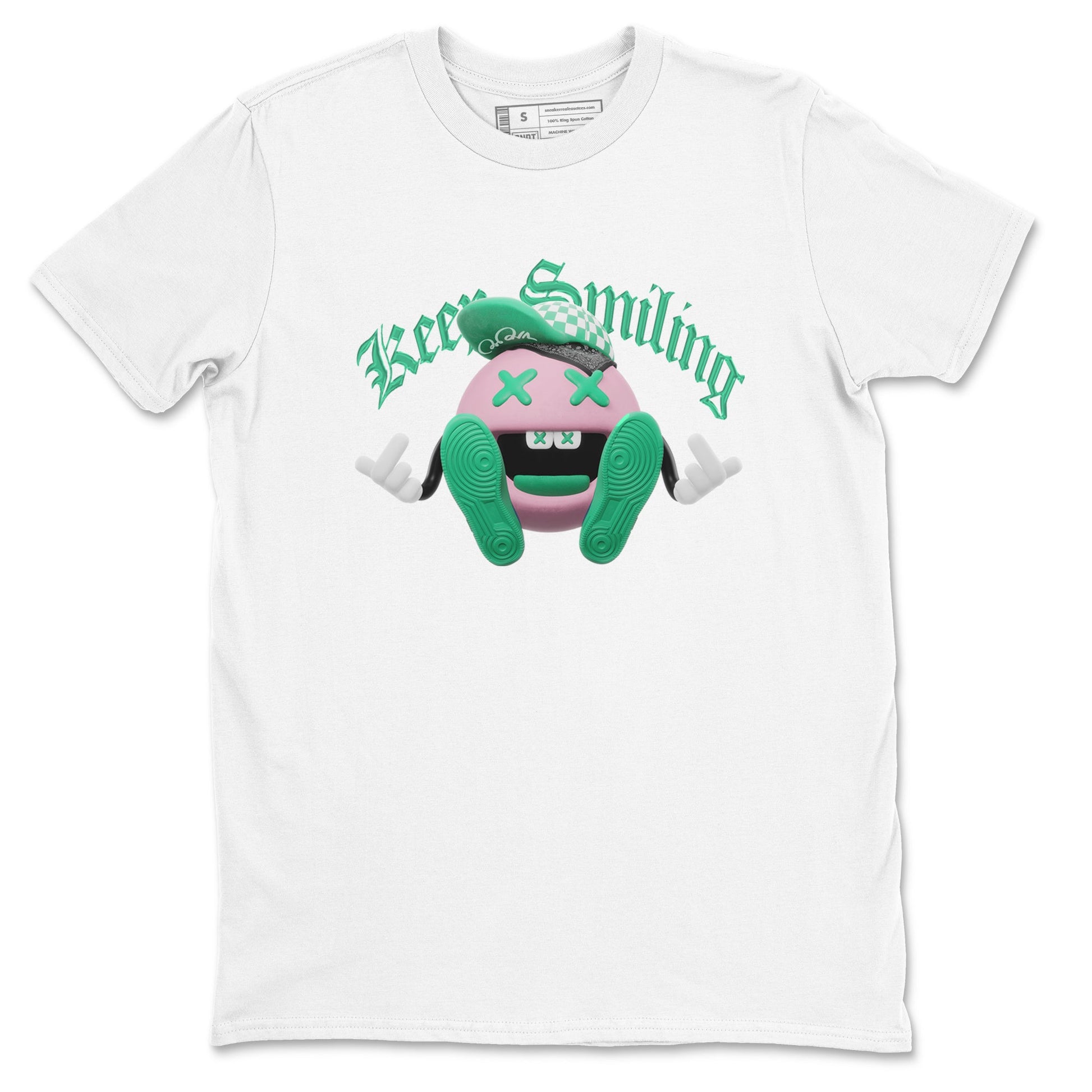 Dunk Low Medium Soft Pink Malachite shirt to match jordans Keep Smiling sneaker tees Dunk Medium Soft Pink Malachite SNRT Sneaker Release Tees unisex cotton White 2 crew neck shirt