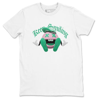 Dunk Low Medium Soft Pink Malachite shirt to match jordans Keep Smiling sneaker tees Dunk Medium Soft Pink Malachite SNRT Sneaker Release Tees unisex cotton White 2 crew neck shirt