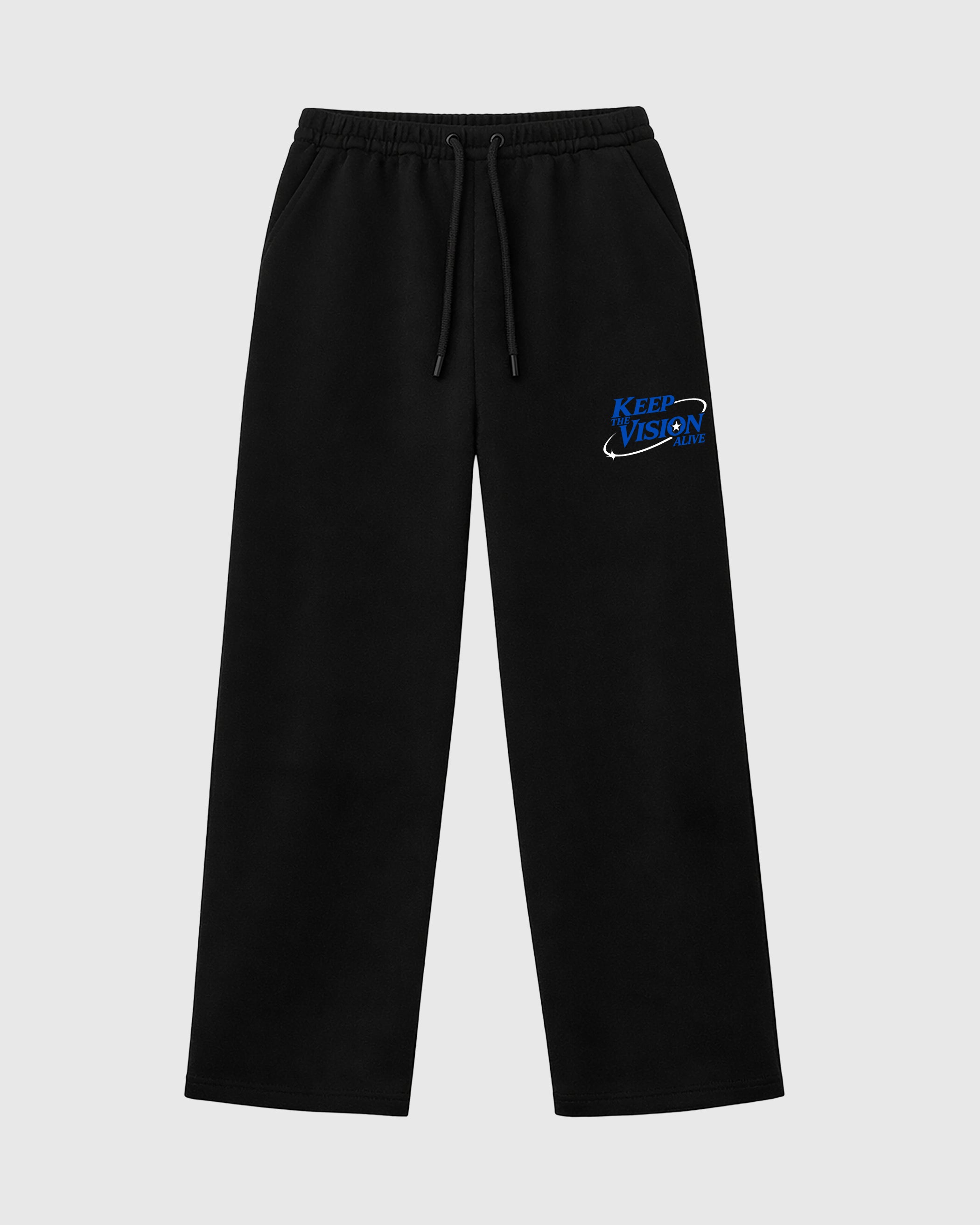 Keep The Vision Alive graphic wide cut sweatpants designed to match the Air Jordan 1 Royal, featuring coordinated Black 1 options for a perfect streetwear vibe.