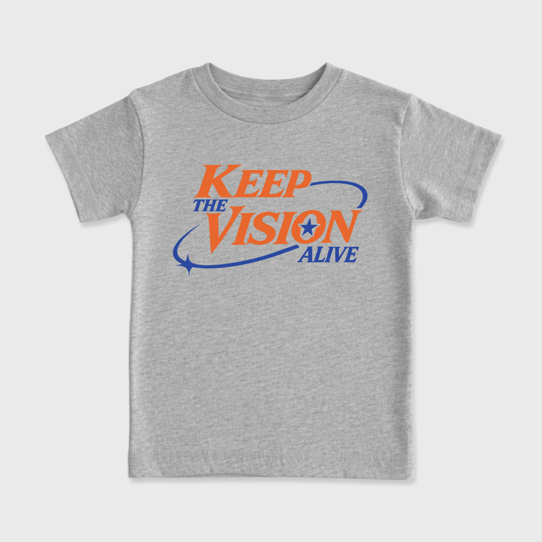 Keep The Vision Alive affordable baby and kids t-shirt designed to match the Air Jordan 3 Knicks, featuring coordinated Heather Grey 2 options for the perfect little sneakerhead streetwear look.