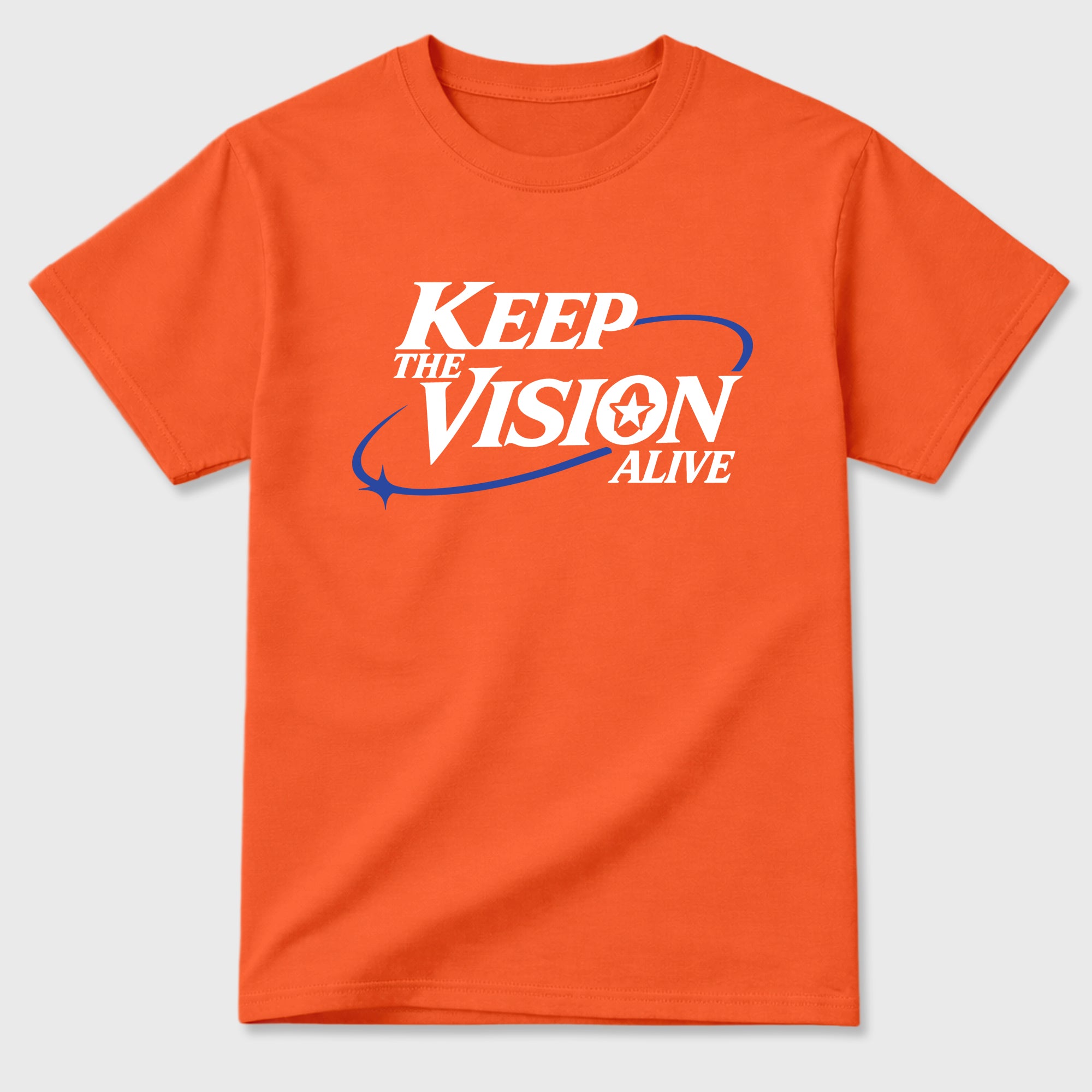 Keep The Vision Alive Graphic T-Shirt sneaker match tee designed for the Air Jordan 3 Knicks, featuring coordinated color options for a perfect streetwear match. Orange 2 shirt.
