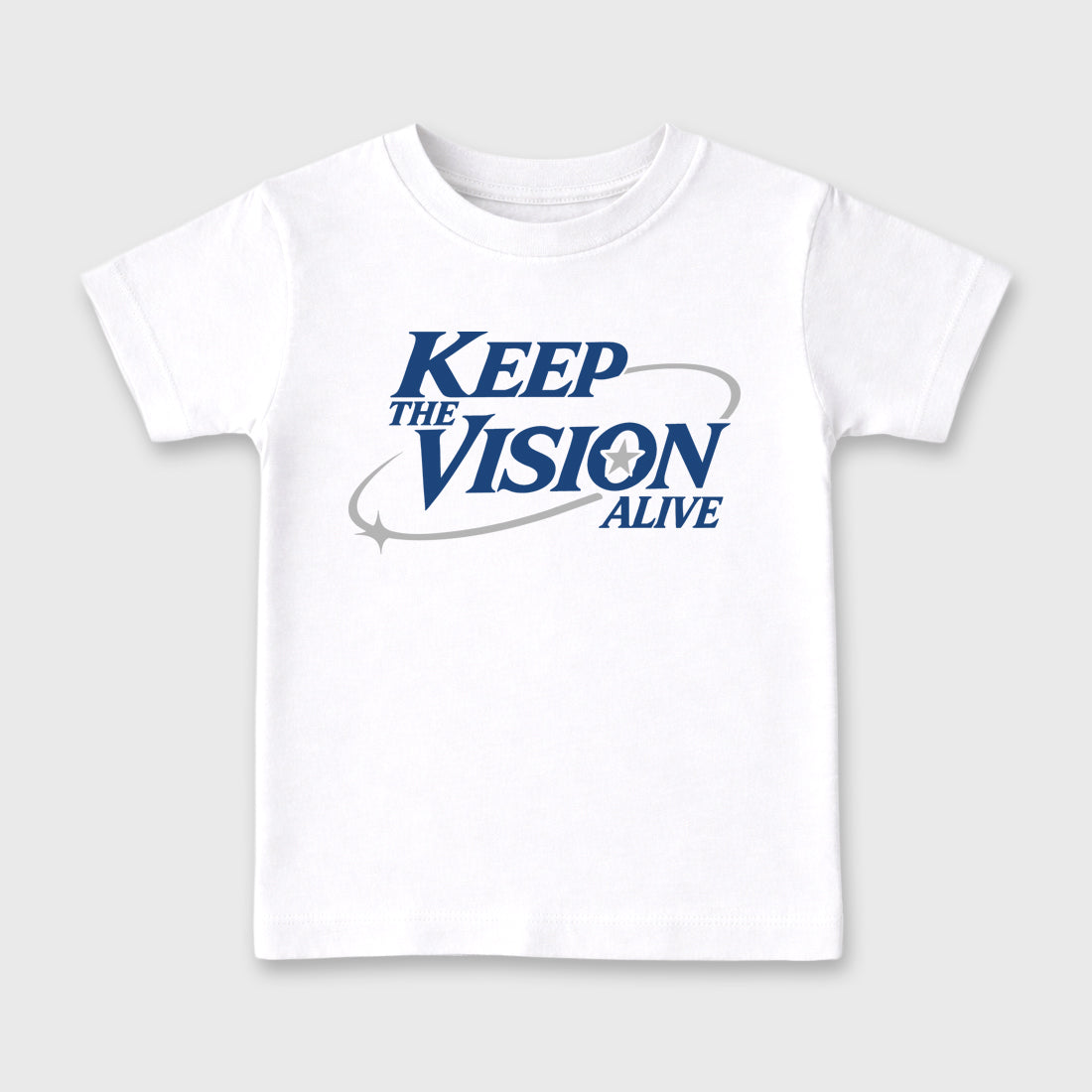 Keep The Vision Alive affordable baby and kids t-shirt designed to match the Air Jordan 3 True Blue, featuring coordinated White 2 options for the perfect little sneakerhead streetwear look.
