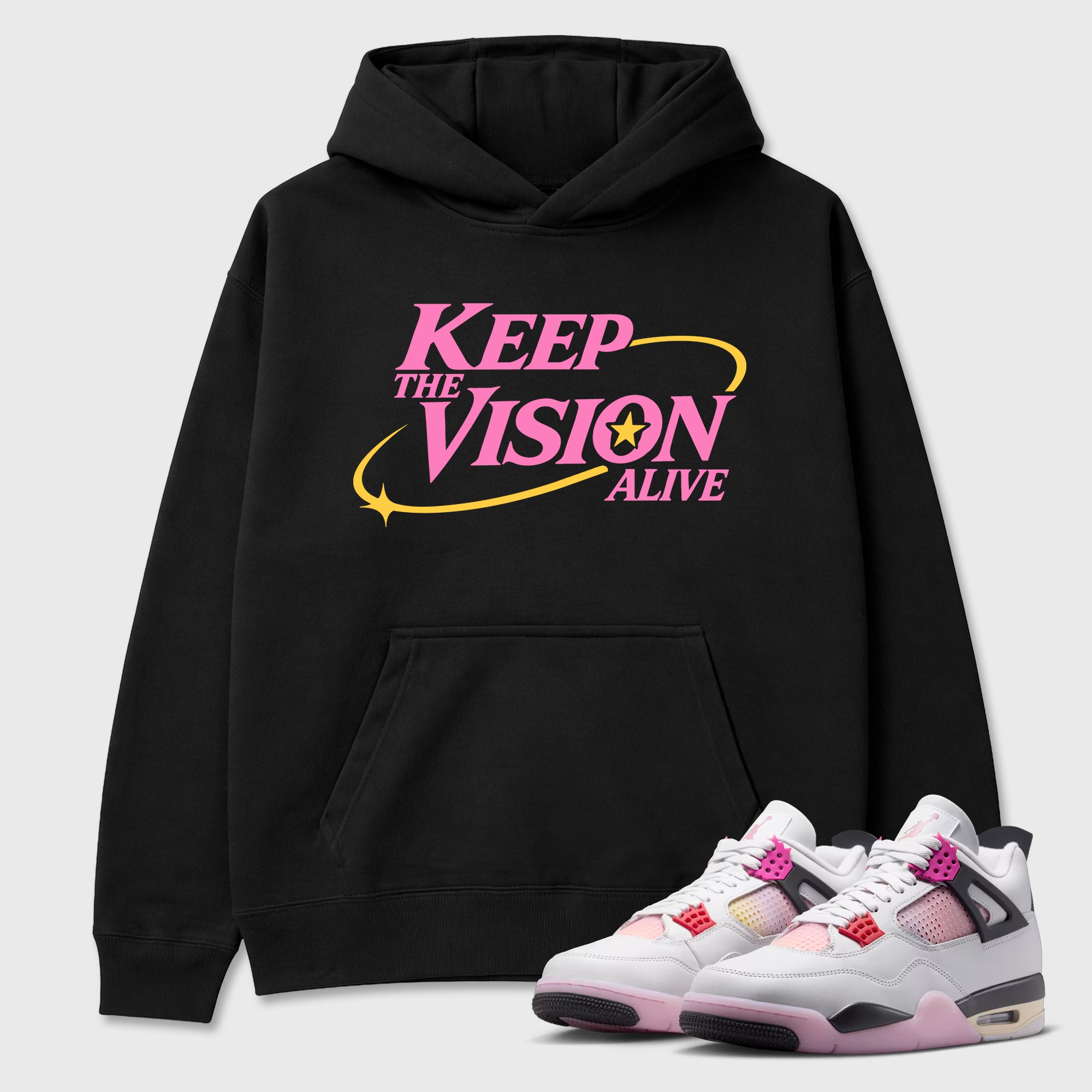 Keep The Vision Alive Graphic T-Shirt featuring original streetwear artwork designed to match the Air Jordan 4 Comic. Black 1 Graphic Tee.