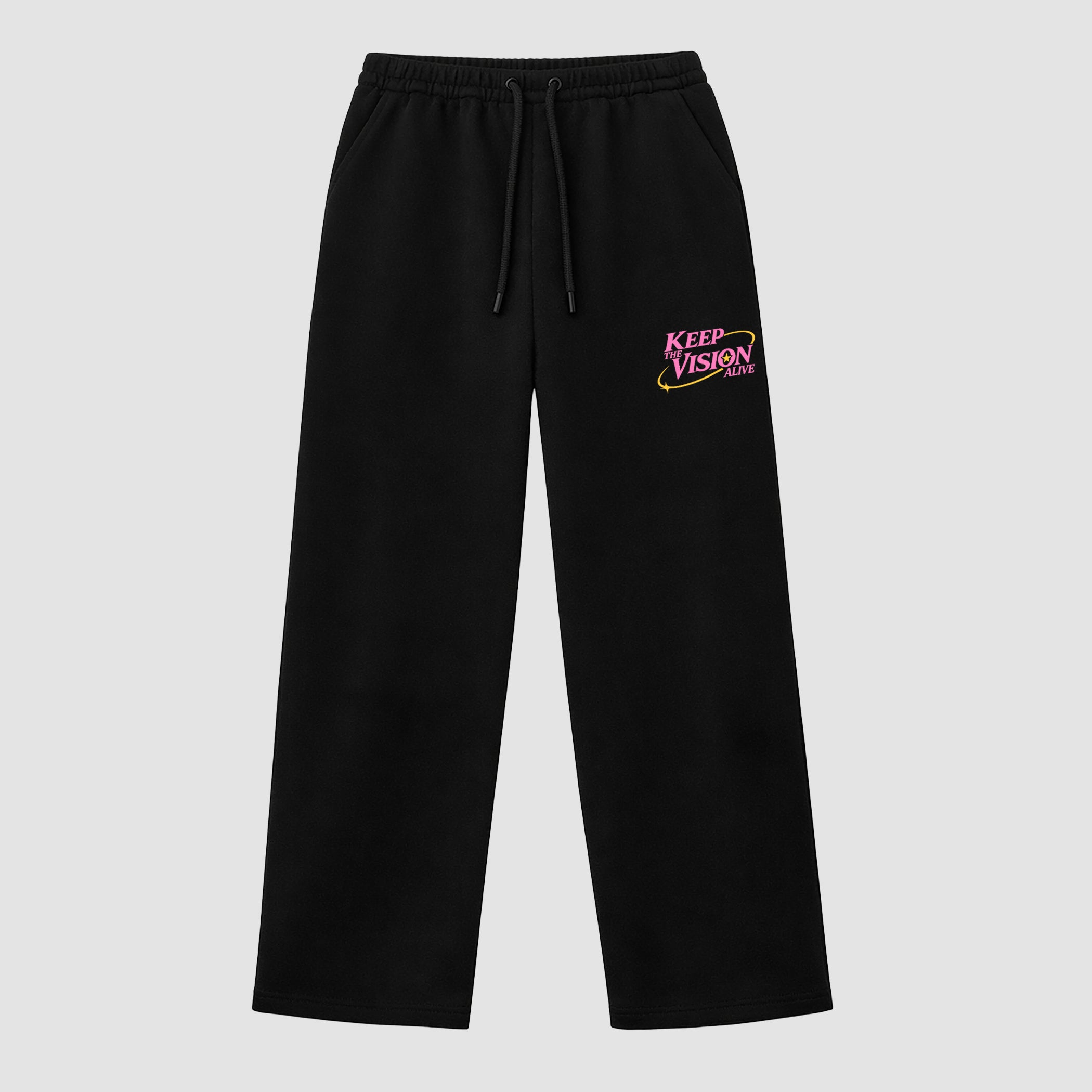 Keep The Vision Alive graphic wide cut sweatpants designed to match the Air Jordan 4 Comic, featuring coordinated Black 1 options for a perfect streetwear vibe.