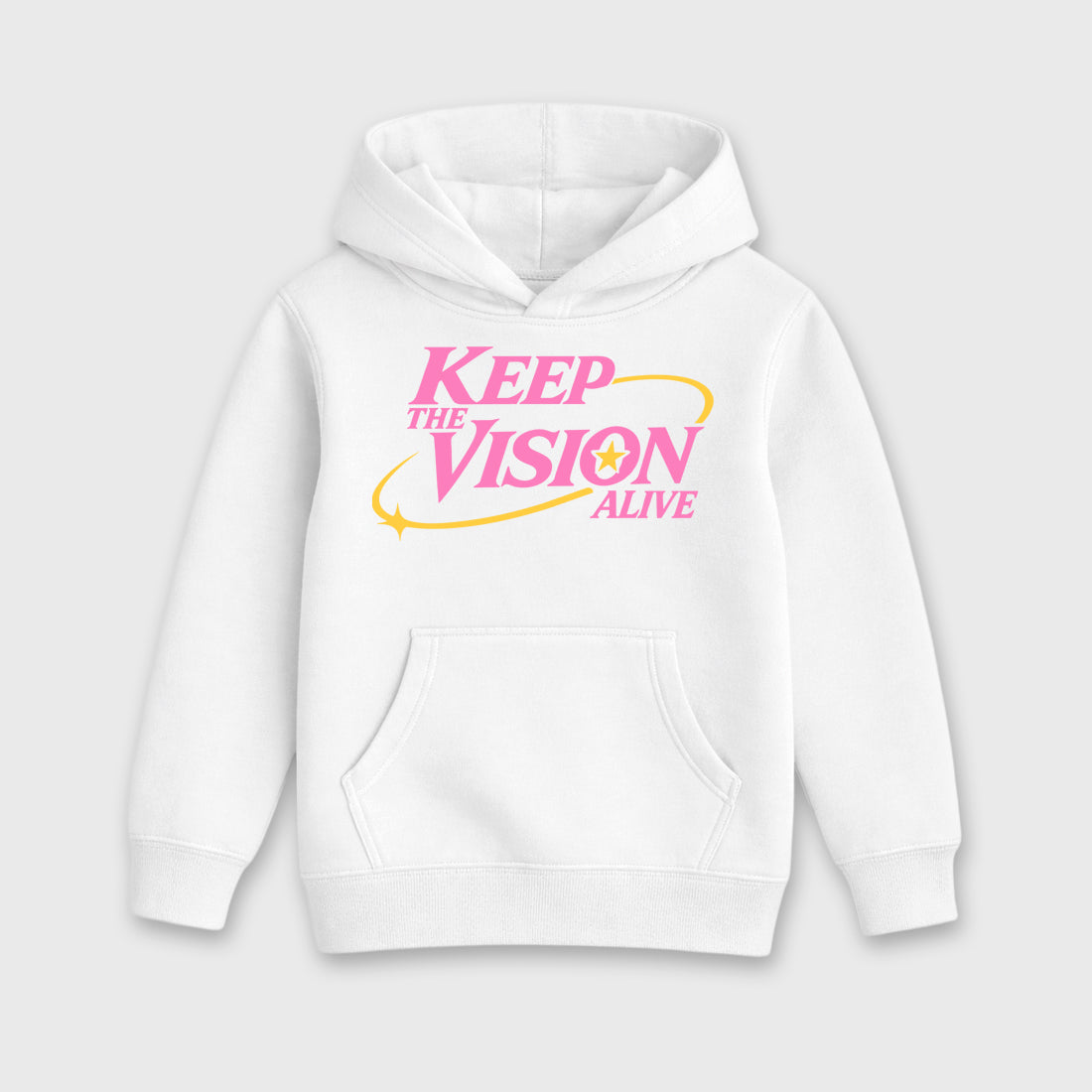 Keep The Vision Alive Baby & Kids Graphic Hoodie featuring original artwork designed to match the Air Jordan 4 Comic. White 2 Kids Graphic Sweater.