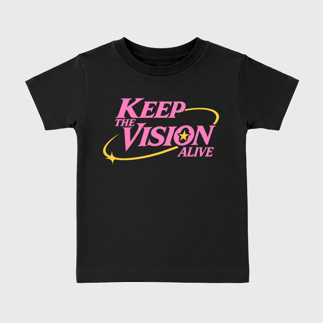 Keep The Vision Alive Baby & Kids Graphic T-Shirt featuring original artwork designed to match the Air Jordan 4 Comic. Black 2 Kids Graphic Tee.