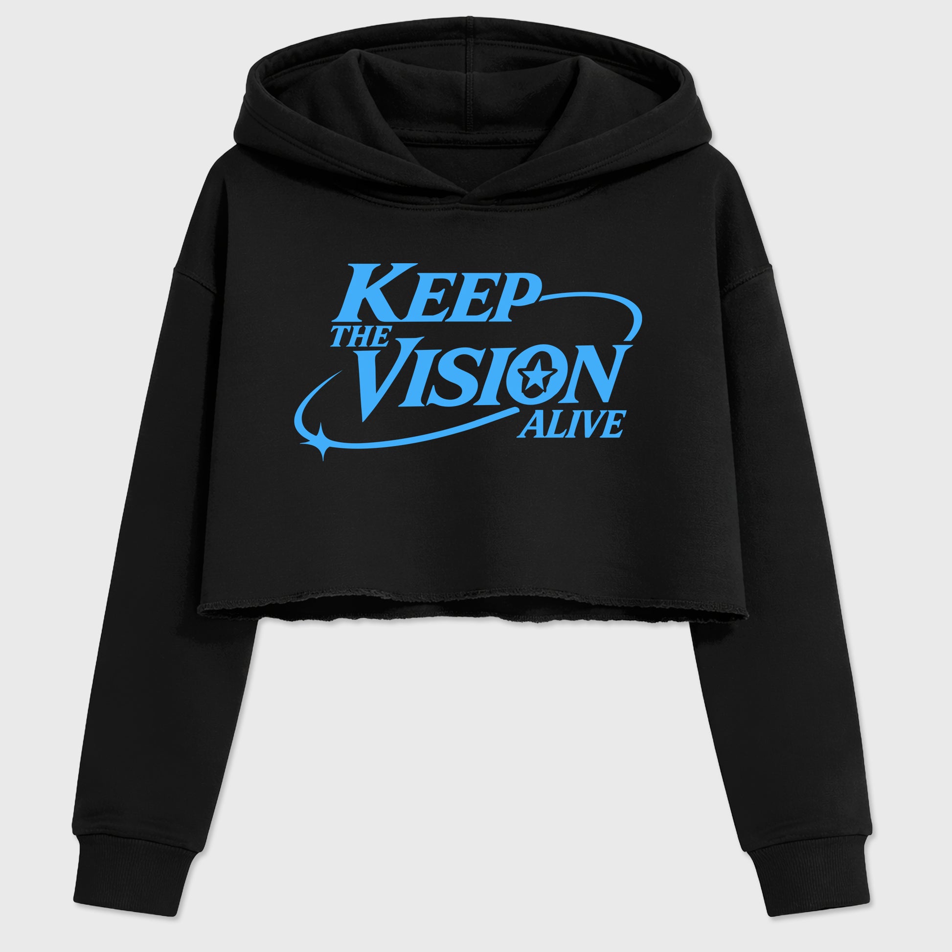 Keep The Vision Alive women’s crop tee designed to match the Air Jordan 5 Black Carolina, featuring coordinated Black 2 options for a perfect streetwear vibe.