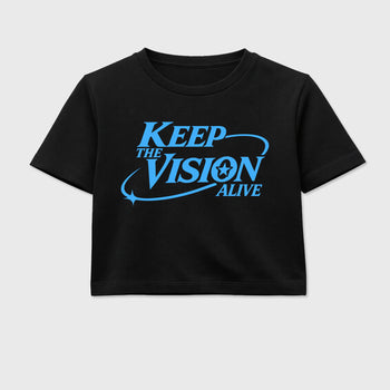 Keep The Vision Alive women’s crop tee designed to match the Air Jordan 5 Black Carolina, featuring coordinated Black 2 options for a perfect streetwear vibe.