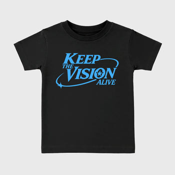 Keep The Vision Alive affordable baby and kids t-shirt designed to match the Air Jordan 5 Black Carolina, featuring coordinated Black 2 options for the perfect little sneakerhead streetwear look.