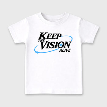 Keep The Vision Alive affordable baby and kids t-shirt designed to match the Air Jordan 5 Black Carolina, featuring coordinated White 2 options for the perfect little sneakerhead streetwear look.