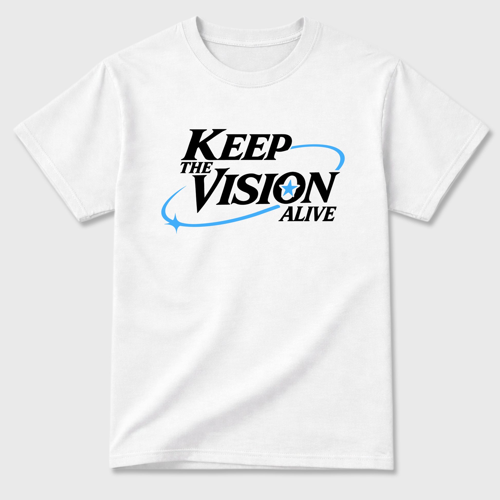 Keep The Vision Alive Graphic T-Shirt sneaker match tee designed for the Air Jordan 5 Black Carolina, featuring coordinated color options for a perfect streetwear match. White 2 shirt.