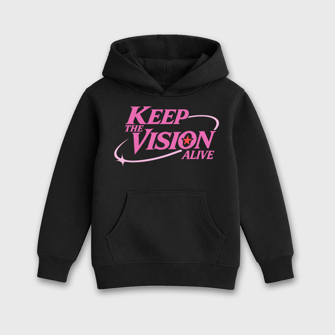 Keep The Vision Alive Baby & Kids Graphic Hoodie featuring original artwork designed to match the Air Jordan 6 Playful Pink. Black 2 Kids Graphic Sweater.