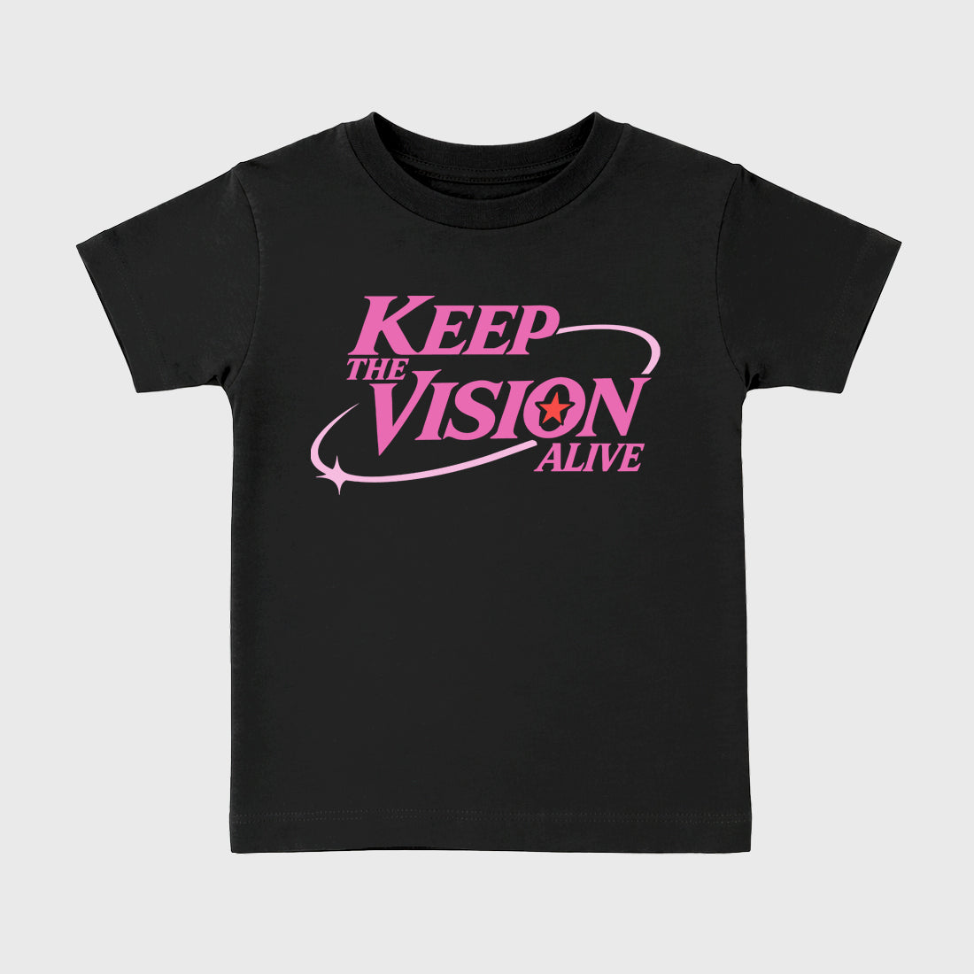 Keep The Vision Alive Baby & Kids Graphic T-Shirt featuring original artwork designed to match the Air Jordan 6 Playful Pink. Black 2 Kids Graphic Tee.