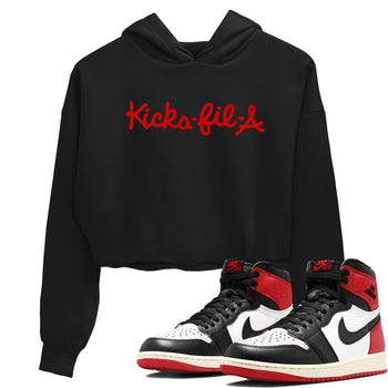 1s Black Toe Reimagined shirts to match jordans Kick Fil A sneaker match tees Air Jordan 1 Black Toe Reimagined SNRT Sneaker Release Tees unisex cotton Black 1 Crop Shirts