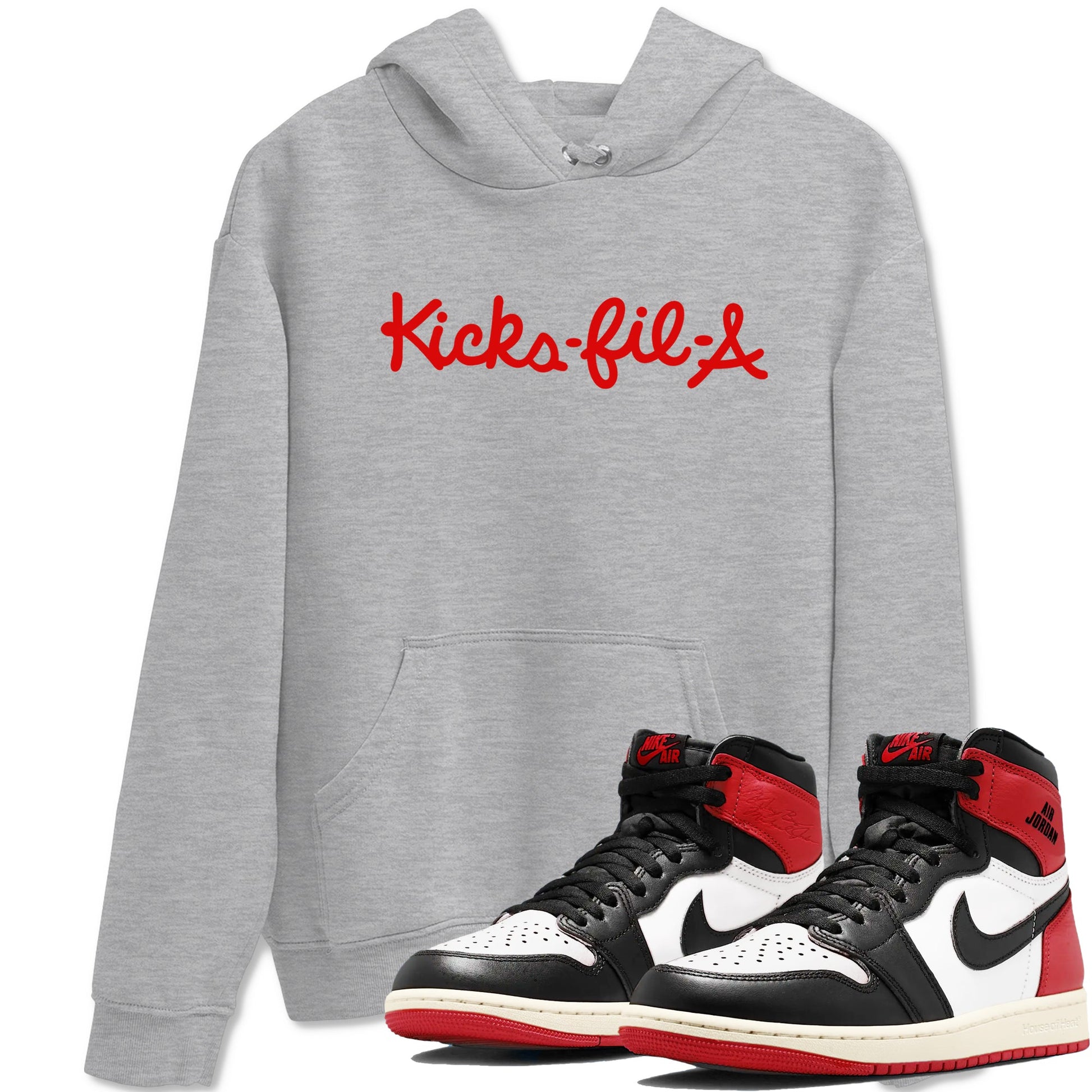 1s Black Toe Reimagined shirts to match jordans Kick Fil A sneaker match tees Air Jordan 1 Black Toe Reimagined SNRT Sneaker Release Tees unisex cotton Heather Grey 1 crew neck shirts