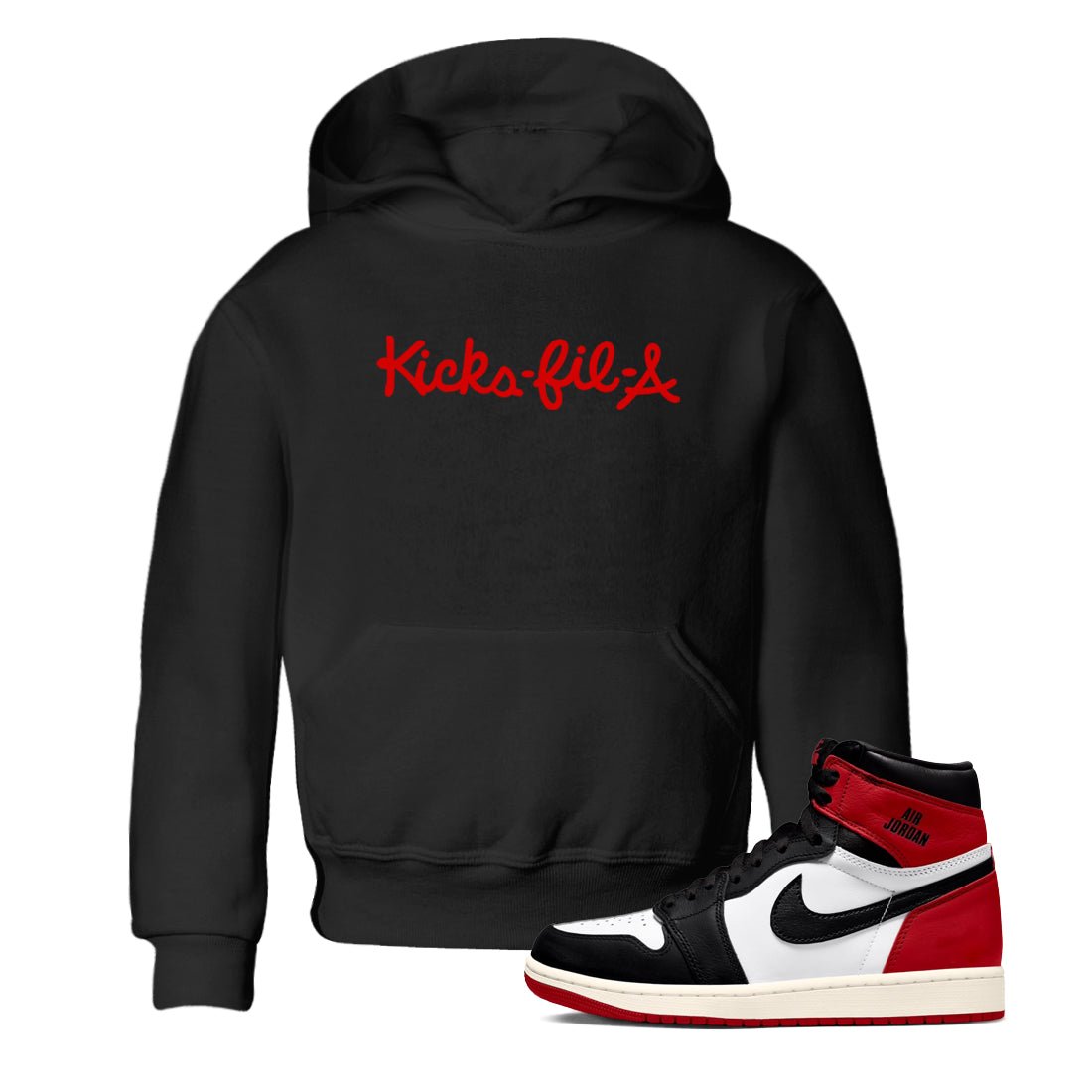 1s Black Toe Reimagined shirts to match jordans Kick Fil A sneaker match tees Air Jordan 1 Black Toe Reimagined SNRT Sneaker Release Tees Youth Baby Black 1 crew neck shirts