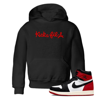 1s Black Toe Reimagined shirts to match jordans Kick Fil A sneaker match tees Air Jordan 1 Black Toe Reimagined SNRT Sneaker Release Tees Youth Baby Black 1 crew neck shirts