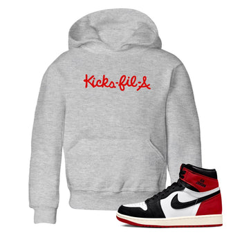 1s Black Toe Reimagined shirts to match jordans Kick Fil A sneaker match tees Air Jordan 1 Black Toe Reimagined SNRT Sneaker Release Tees Youth Baby Heather Grey 1 crew neck shirts