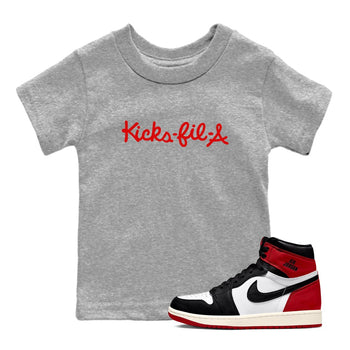 1s Black Toe Reimagined shirts to match jordans Kick Fil A sneaker match tees Air Jordan 1 Black Toe Reimagined SNRT Sneaker Release Tees Youth Baby Heather Grey 1 crew neck shirts