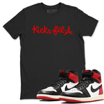 1s Black Toe Reimagined shirts to match jordans Kick Fil A sneaker match tees Air Jordan 1 Black Toe Reimagined SNRT Sneaker Release Tees unisex cotton Black 1 crew neck shirts