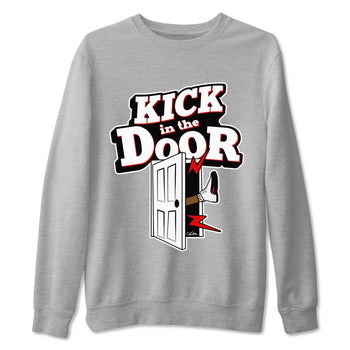 12s Taxi Flip shirts to match jordans Kick In The Door sneaker match tees Air Jordan 12 Taxi Flip SNRT Sneaker Tees streetwear brand Heather Grey 2 unisex cotton tee