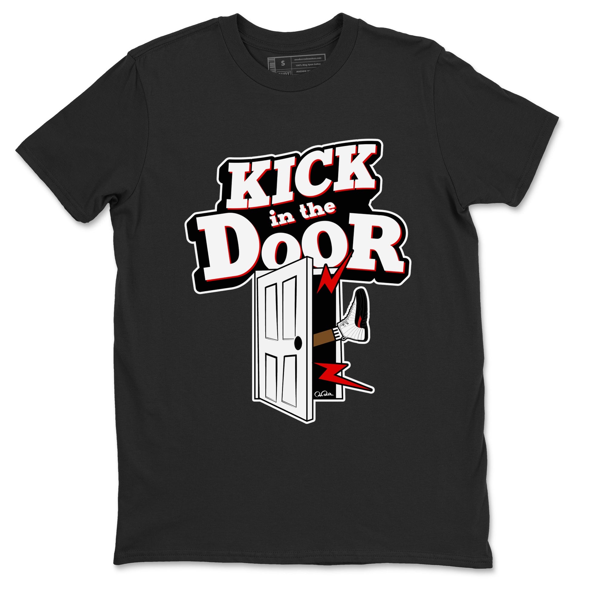 12s Taxi Flip shirts to match jordans Kick In The Door sneaker match tees Air Jordan 12 Taxi Flip SNRT Sneaker Tees streetwear brand Black 2 unisex cotton tee