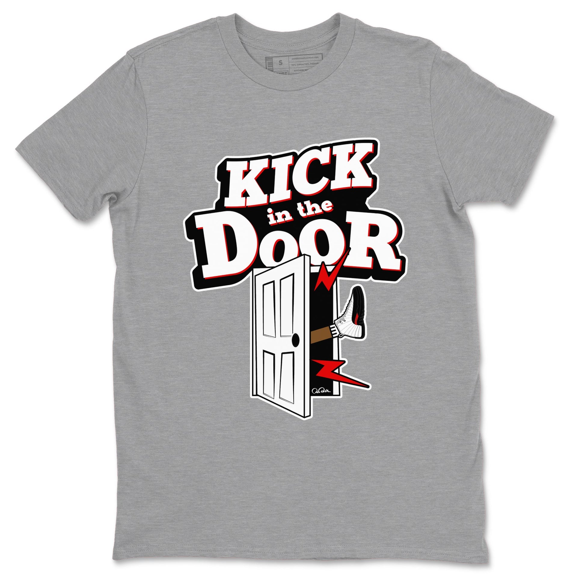 12s Taxi Flip shirts to match jordans Kick In The Door sneaker match tees Air Jordan 12 Taxi Flip SNRT Sneaker Tees streetwear brand Heather Grey 2 unisex cotton tee
