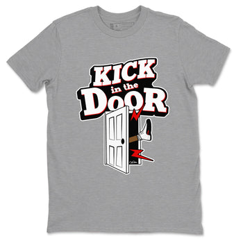 12s Taxi Flip shirts to match jordans Kick In The Door sneaker match tees Air Jordan 12 Taxi Flip SNRT Sneaker Tees streetwear brand Heather Grey 2 unisex cotton tee