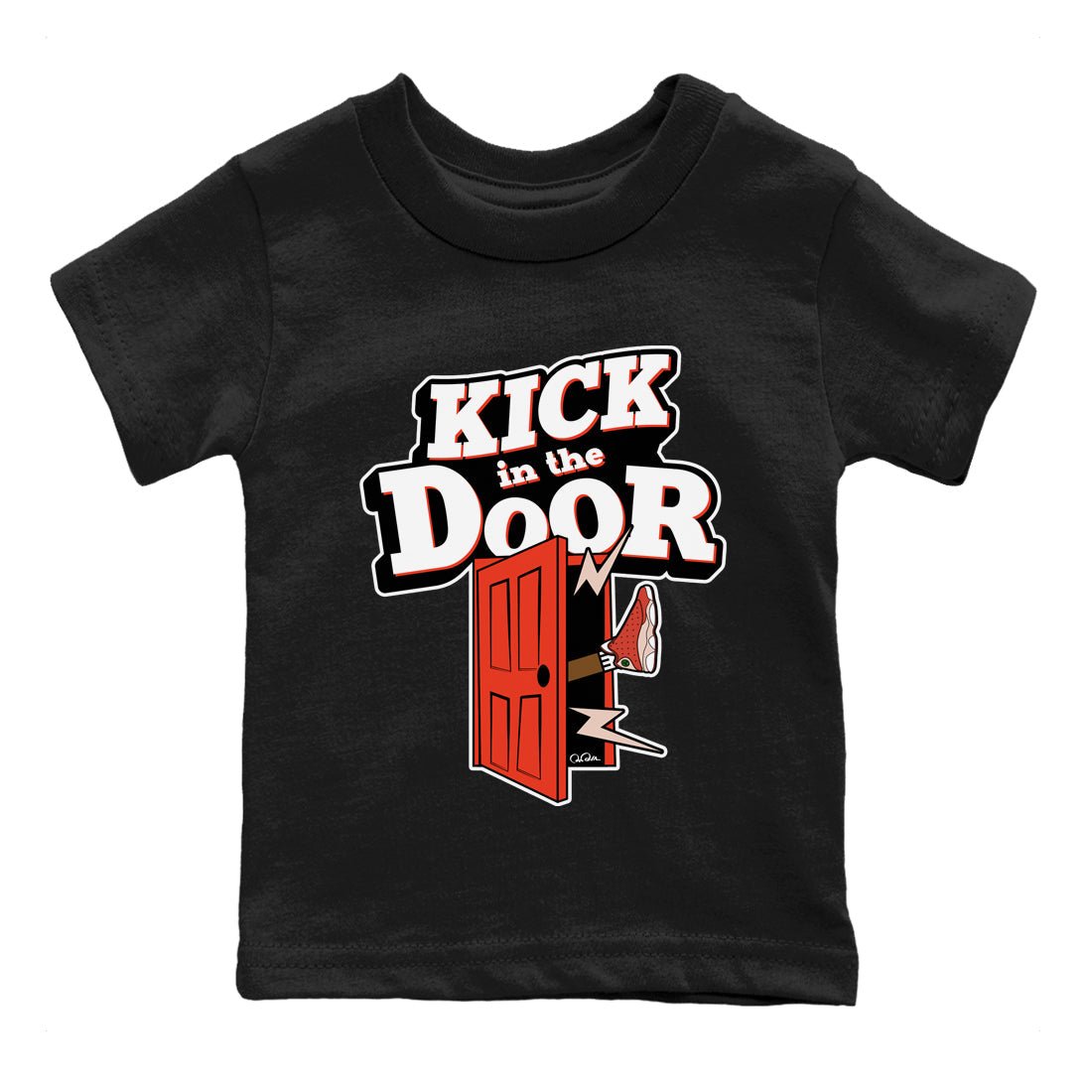 13s Dune Red shirts to match jordans Kick In The Door sneaker match tees Air Jordan 13 Dune Red SNRT Sneaker Tees streetwear brand Baby and Youth Black 2 cotton tee