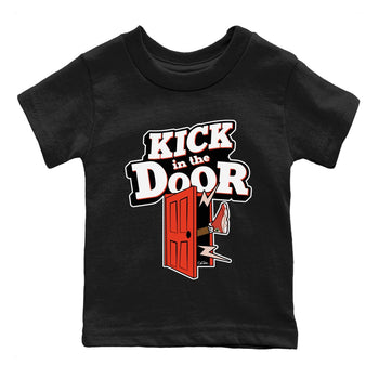 13s Dune Red shirts to match jordans Kick In The Door sneaker match tees Air Jordan 13 Dune Red SNRT Sneaker Tees streetwear brand Baby and Youth Black 2 cotton tee
