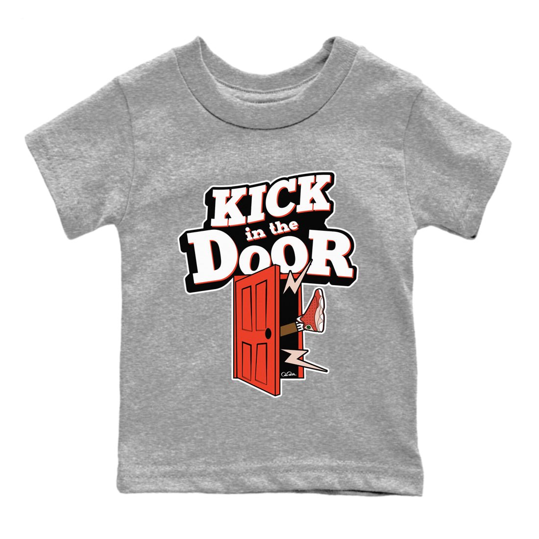 13s Dune Red shirts to match jordans Kick In The Door sneaker match tees Air Jordan 13 Dune Red SNRT Sneaker Tees streetwear brand Baby and Youth Heather Grey 2 cotton tee