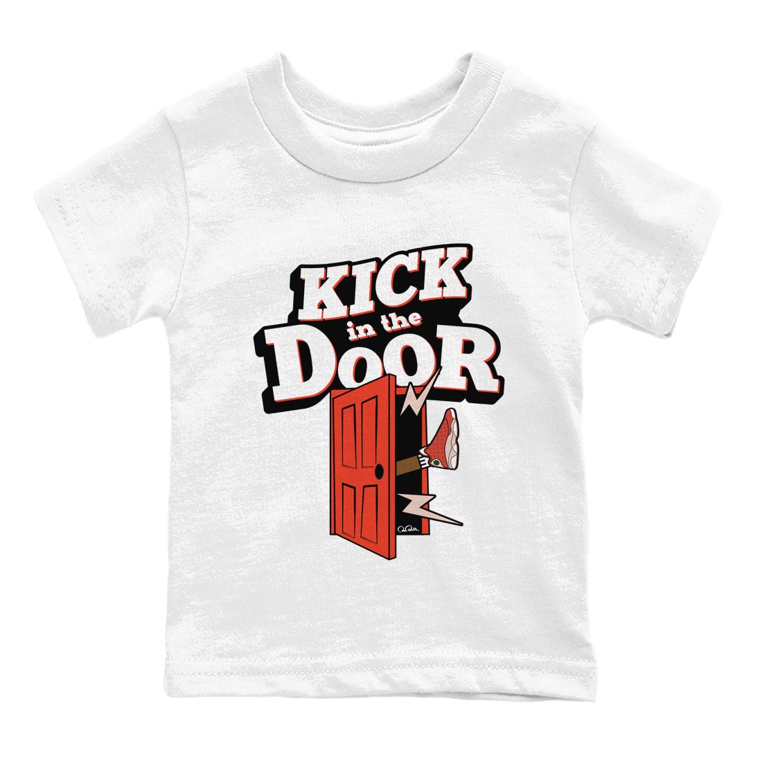 13s Dune Red shirts to match jordans Kick In The Door sneaker match tees Air Jordan 13 Dune Red SNRT Sneaker Tees streetwear brand Baby and Youth White 2 cotton tee