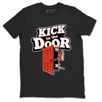 13s Dune Red shirts to match jordans Kick In The Door sneaker match tees Air Jordan 13 Dune Red SNRT Sneaker Tees streetwear brand Black 2 unisex cotton tee