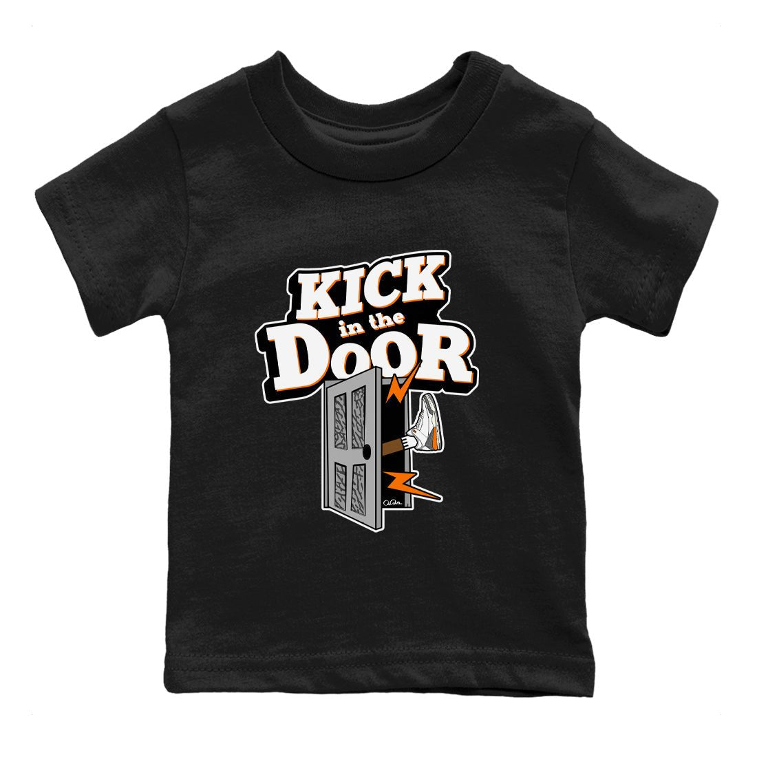 3s Georgia Peach shirt to match jordans Kick In The Door sneaker tees Air Jordan 3 Georgia Peach SNRT sneaker release tees baby toddler Black 2 cotton Shirt