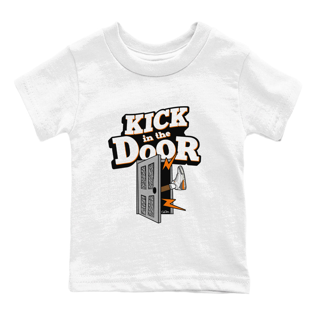3s Georgia Peach shirt to match jordans Kick In The Door sneaker tees Air Jordan 3 Georgia Peach SNRT sneaker release tees baby toddler White 2 cotton Shirt
