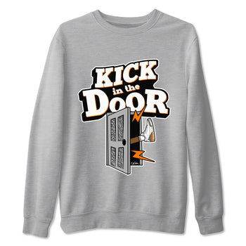 3s Georgia Peach shirt to match jordans Kick In The Door sneaker tees Air Jordan 3 Georgia Peach SNRT Sneaker Release Tees unisex cotton Heather Grey 2 crew neck shirt