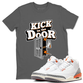 3s Georgia Peach shirt to match jordans Kick In The Door sneaker tees Air Jordan 3 Georgia Peach SNRT Sneaker Release Tees unisex cotton Cool Grey 1 crew neck shirt