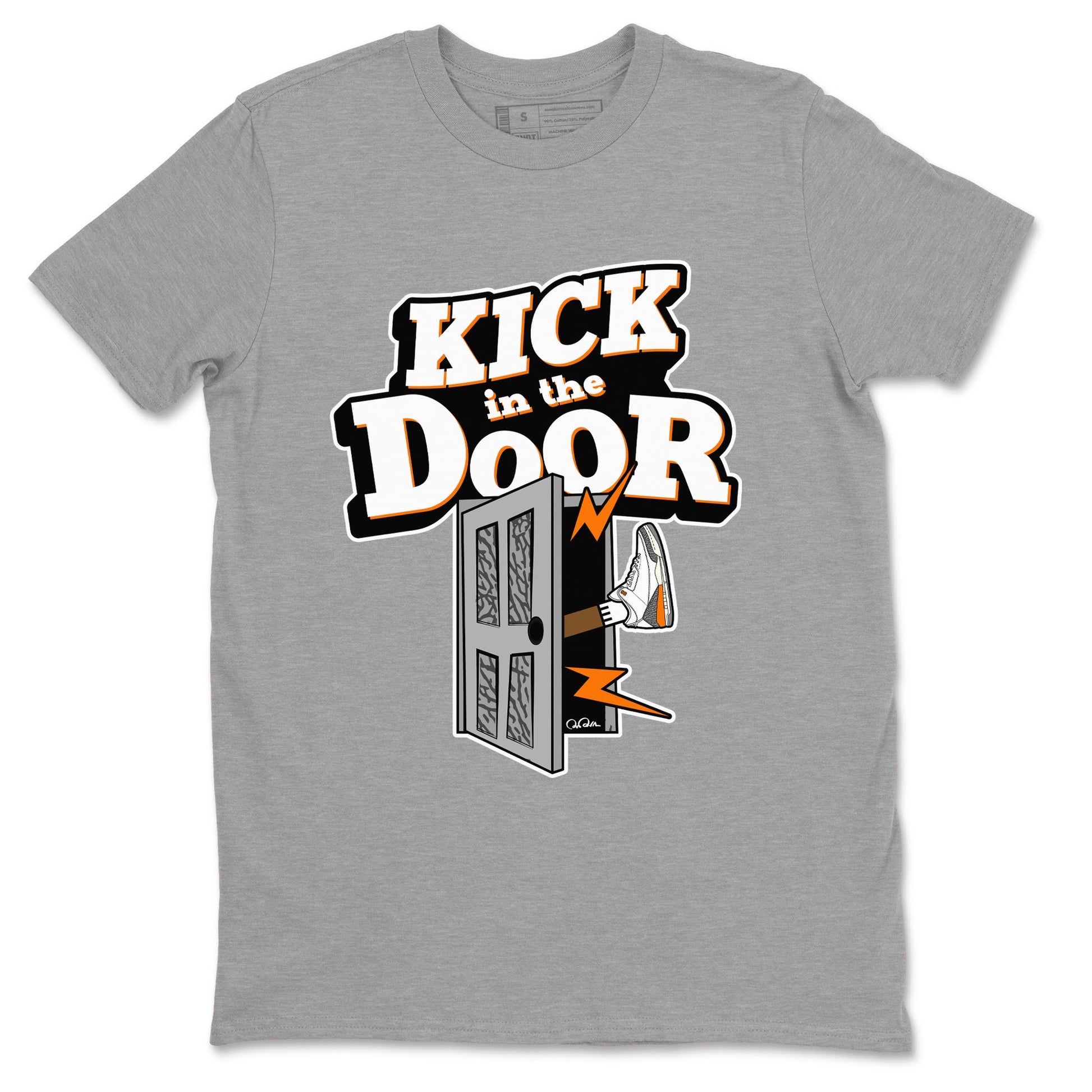 3s Georgia Peach shirt to match jordans Kick In The Door sneaker tees Air Jordan 3 Georgia Peach SNRT Sneaker Release Tees unisex cotton Heather Grey 2 crew neck shirt