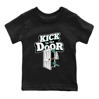 4s Oxidized Green shirts to match jordans Kick In The Door sneaker match tees Air Jordan 4 Oxidized Green SNRT Sneaker Tees streetwear brand Baby and Youth Black 2 cotton tee