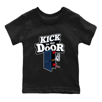 6s White And Midnight Navy shirts to match jordans Kick In The Door sneaker match tees Air Jordan 6 White And Midnight Navy SNRT Sneaker Tees streetwear brand Baby and Youth Black 2 cotton tee