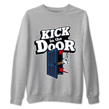6s White And Midnight Navy shirts to match jordans Kick In The Door sneaker match tees Air Jordan 6 White And Midnight Navy SNRT Sneaker Tees streetwear brand Heather Grey 2 unisex cotton tee