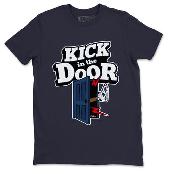 6s White And Midnight Navy shirts to match jordans Kick In The Door sneaker match tees Air Jordan 6 White And Midnight Navy SNRT Sneaker Tees streetwear brand Navy 2 unisex cotton tee